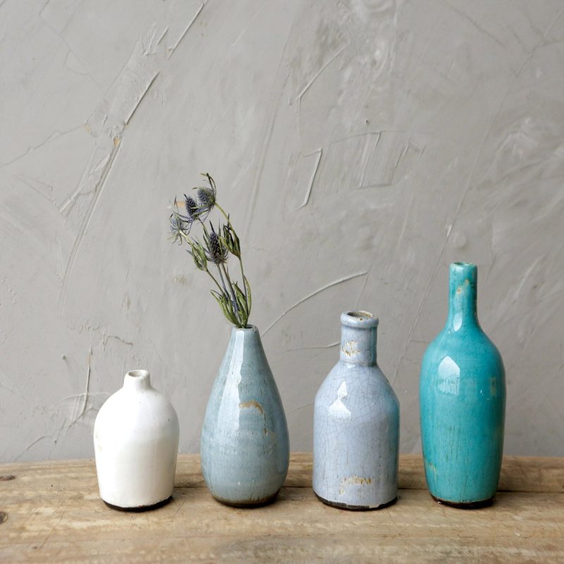 Blue Ivory Terracotta Vases Lifestyle