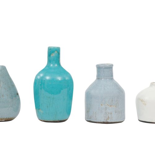 Blue Ivory Terracotta Vases Main