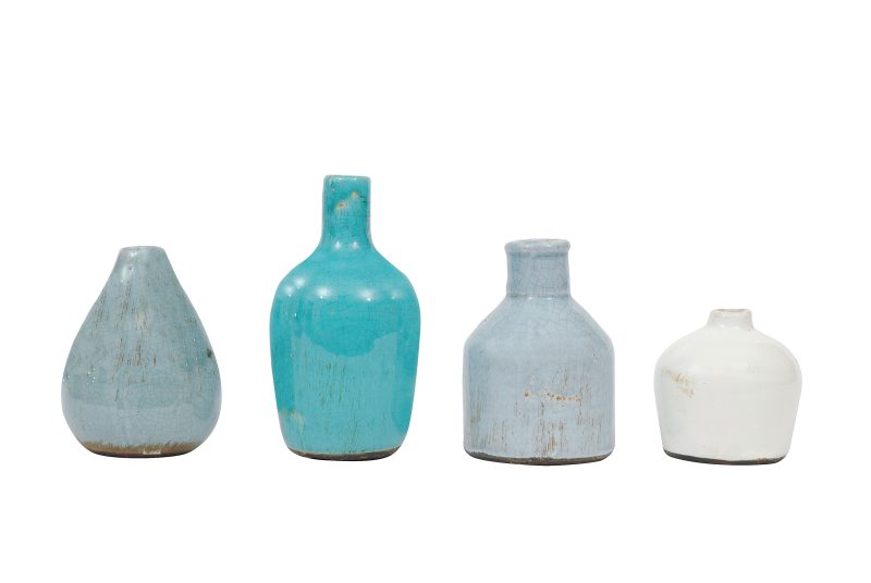 Blue Ivory Terracotta Vases Main