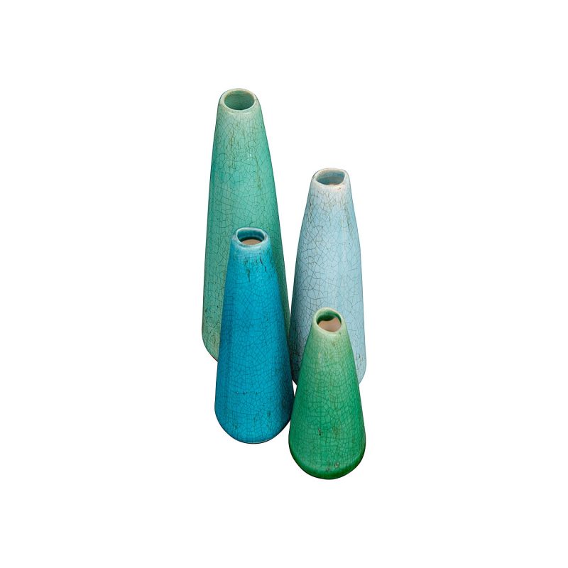 DA2383 Green Blue Terracotta Vases