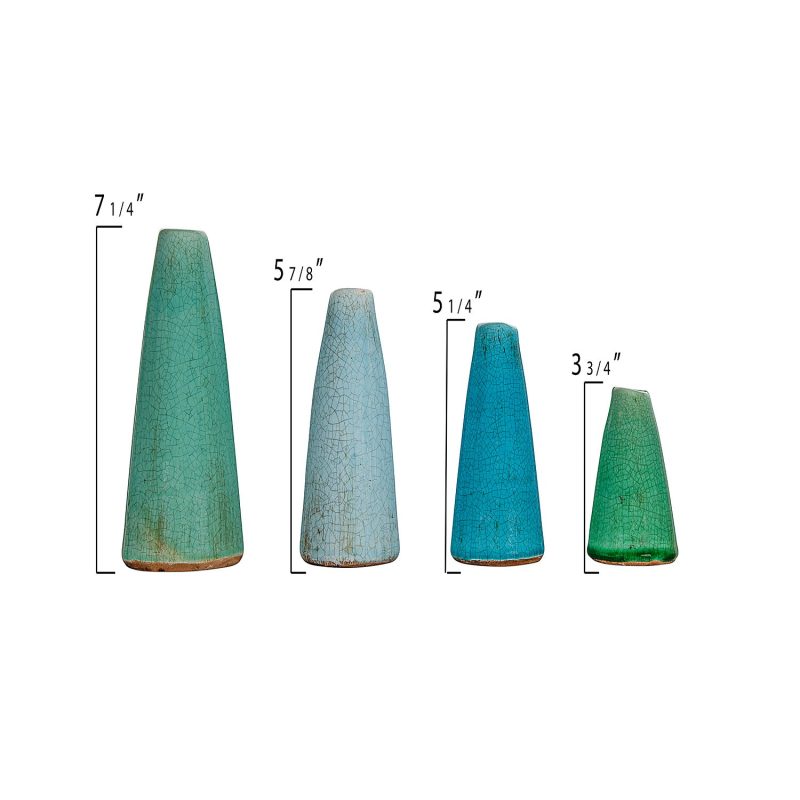 DA2383 Green Blue Terracotta Vases Measurements