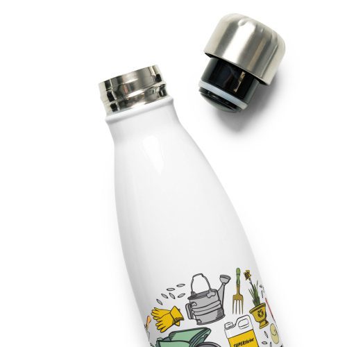 Ferry Morse stainless steel water bottle white 17 oz details