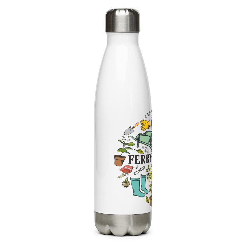 Ferry Morse stainless steel water bottle white 17 oz right