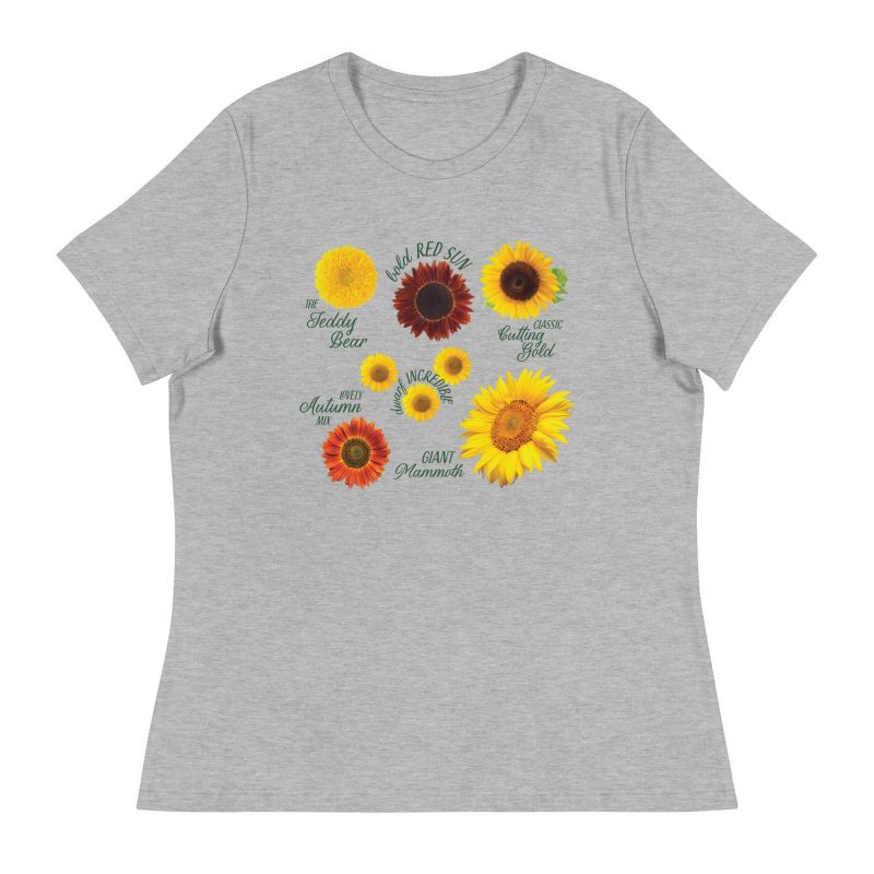 Sunflowers womens relaxed t shirt athletic heather front