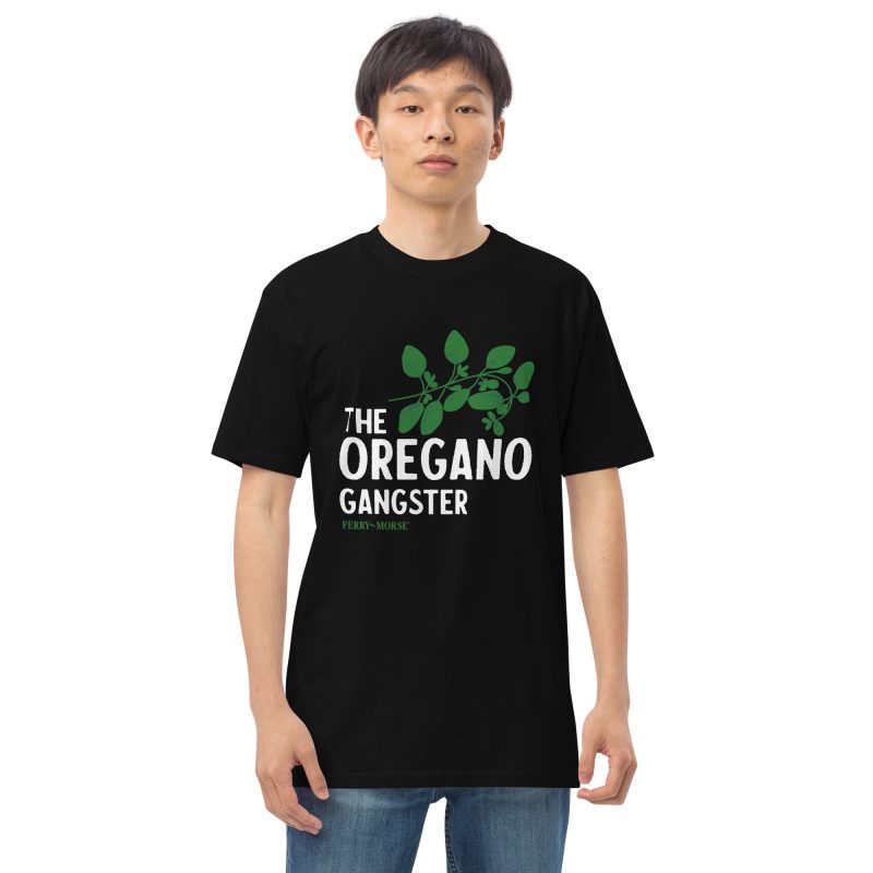 The Oregano Gangster Unisex T shirt Black On Model