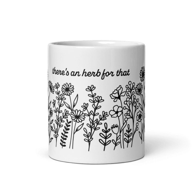 There s an Herb for that white glossy mug white 11oz front view