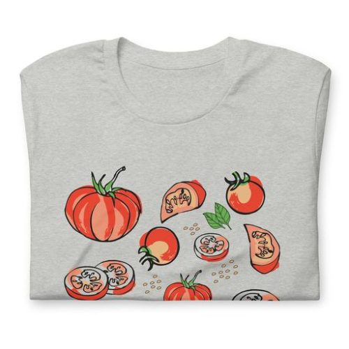 Tomato Lover Unisex T Shirt grey folded