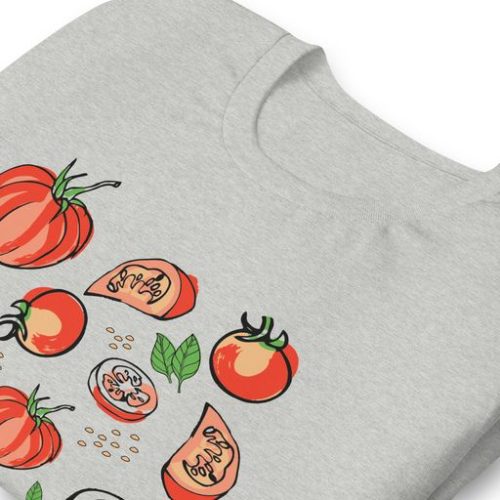 Tomato Lover Unisex T Shirt grey folded 2