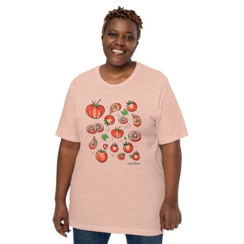 Tomato Lover Unisex T Shirt prism peach on model