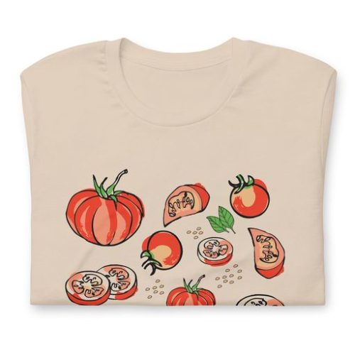 Tomato Lover Unisex T Shirt soft cream folded