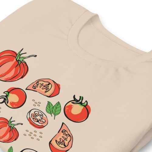 Tomato Lover Unisex T Shirt soft cream folded 2