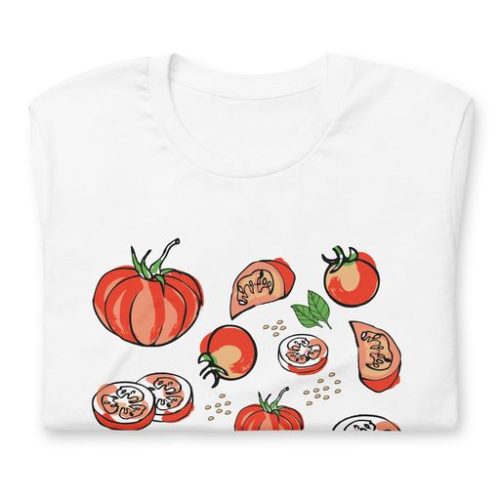 Tomato Lover Unisex T Shirt white folded