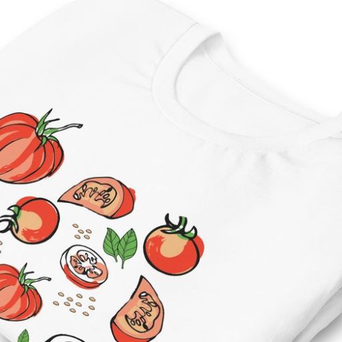 Tomato Lover Unisex T Shirt white folded 2