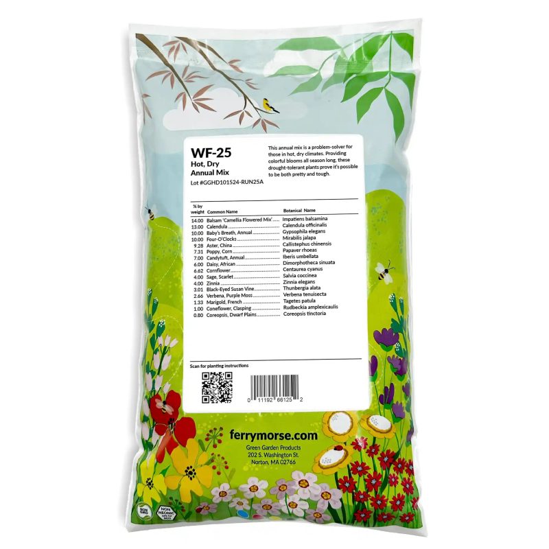 WF 25 Hot Dry Annual Mix Bag Back Compressed