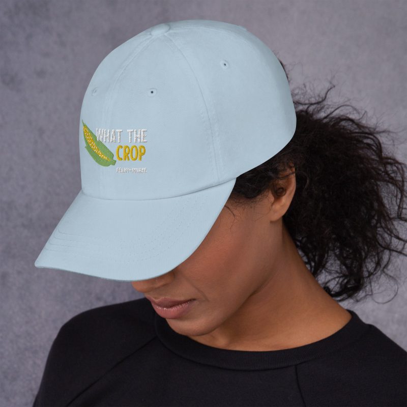 What The Crop classic dad hat light blue left side