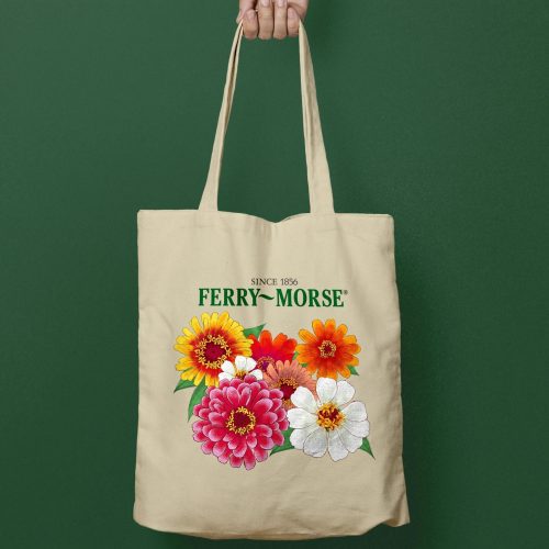 Zinnia Lovers Canvas Tote Bag MockUp