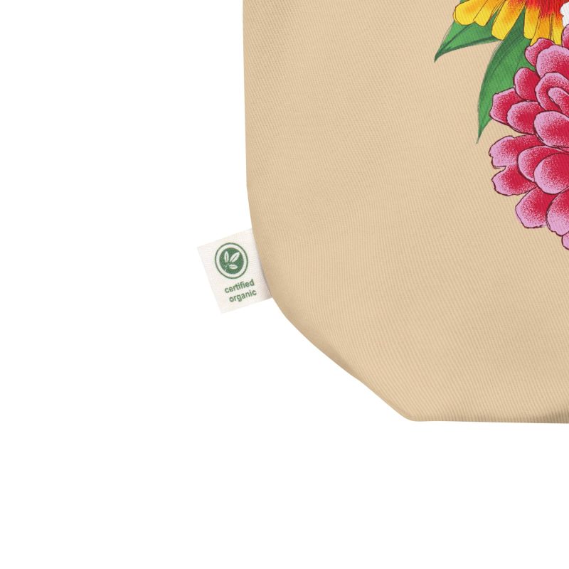 Zinnia Lover eco tote bag oyster product details