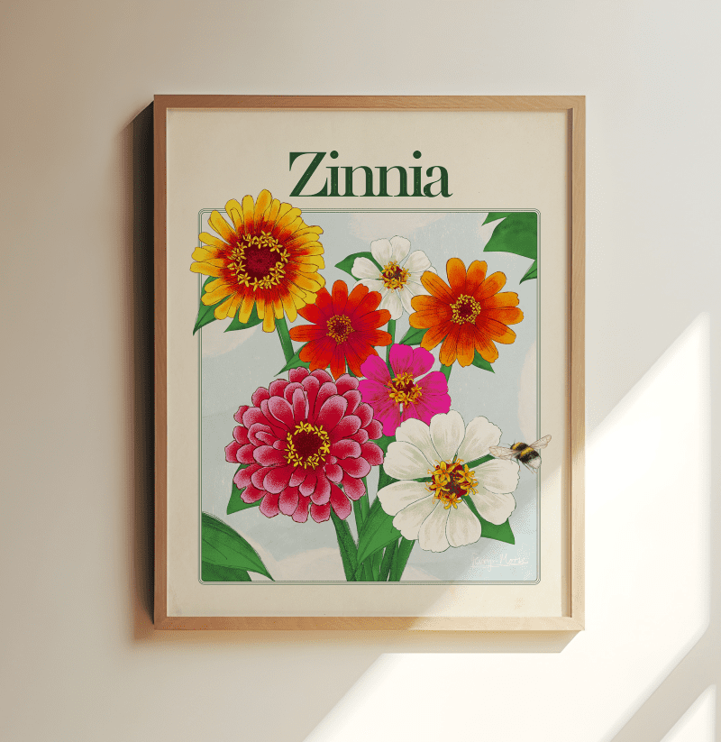 Zinnia Lovers Poster 16x20 in Mockup 01