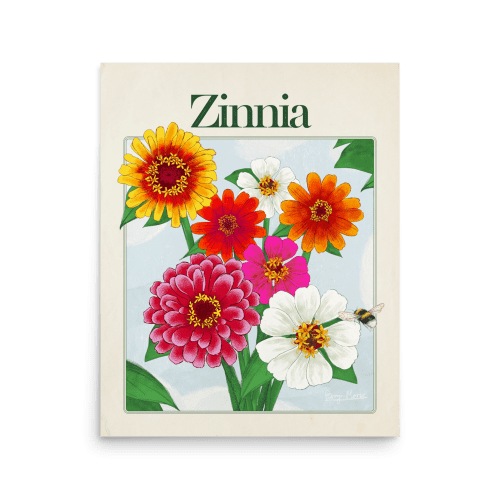 Zinnia Lovers Poster 16x20 in Mockup 03