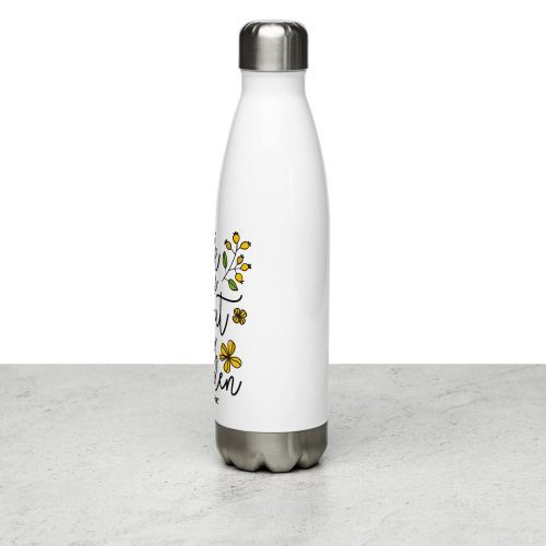 ask me about my garden stainless steel water bottle white 17oz left