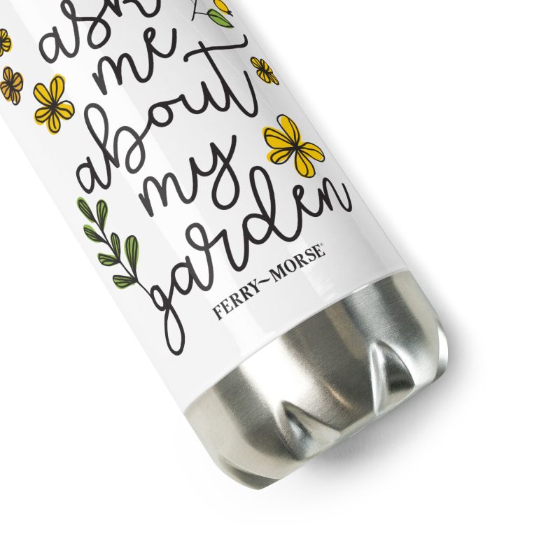 ask me about my garden stainless steel water bottle white 17oz product details 3