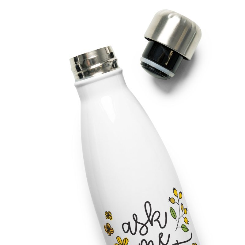 ask me about my garden stainless steel water bottle white 17oz product details