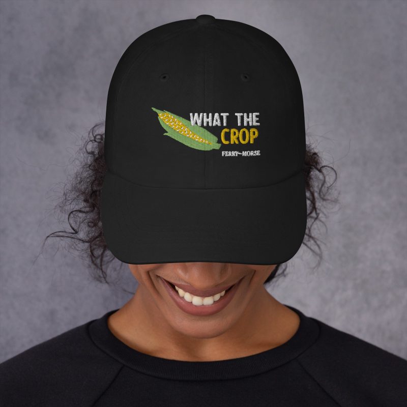 classic dad hat black front what the crop