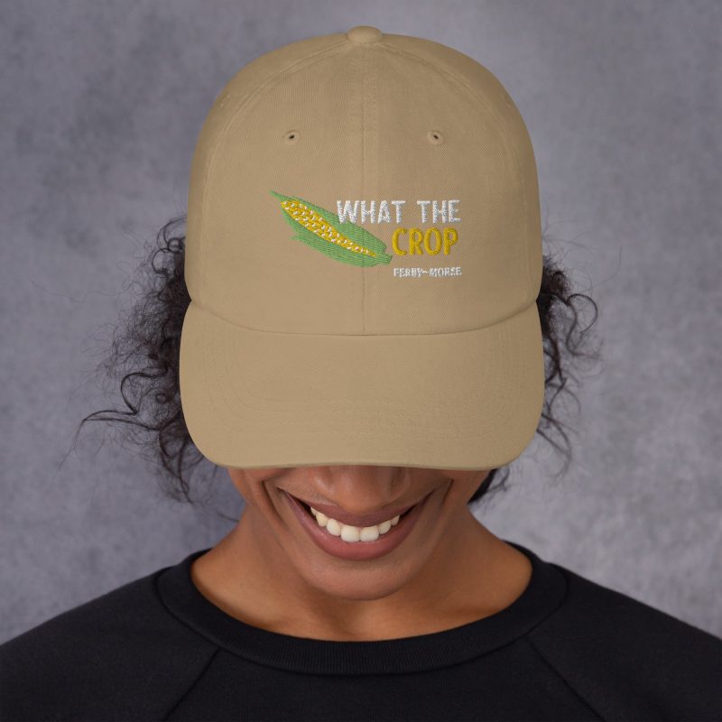 classic dad hat khaki front what the crop