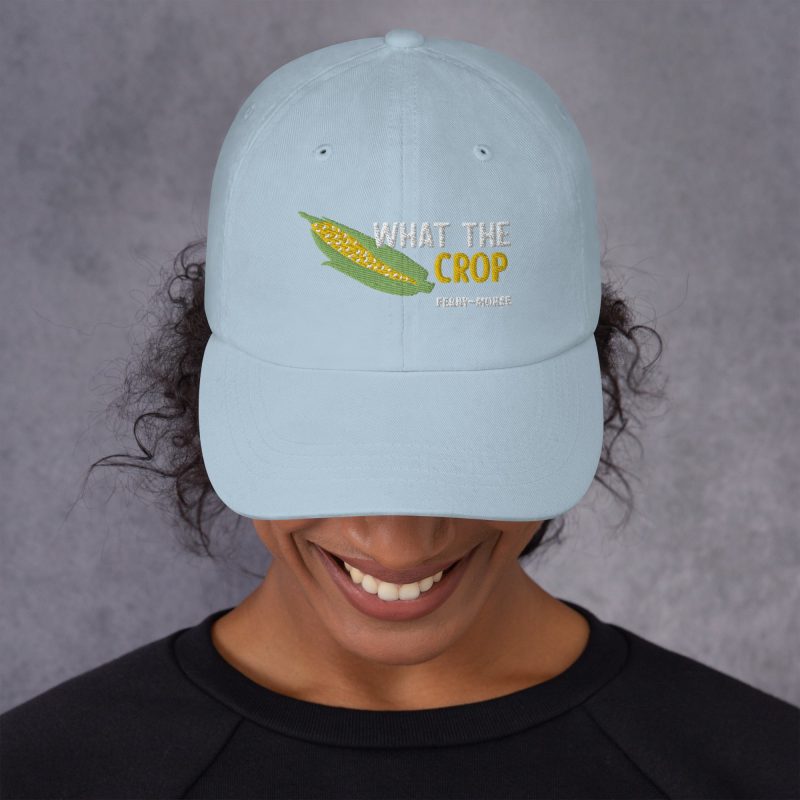 classic dad hat light blue front what the crop