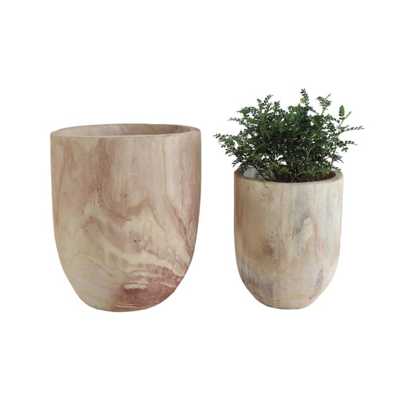 da5750 Rounded Paulownia Wood Pots Main