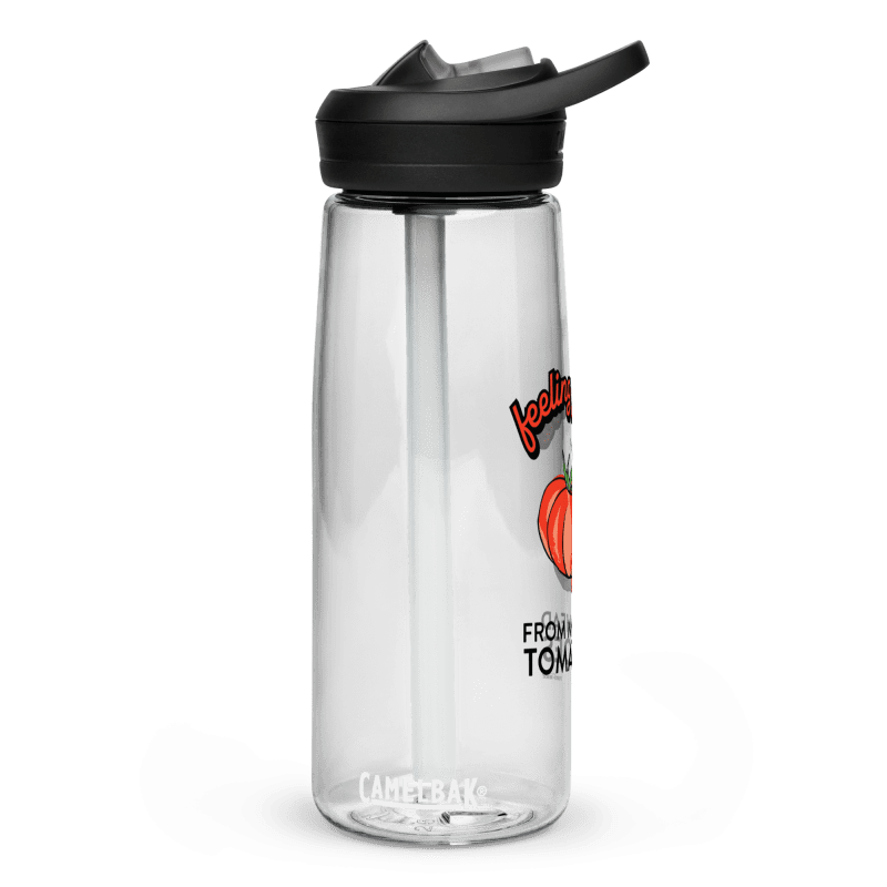 feeling good tomato sports water bottle clear right