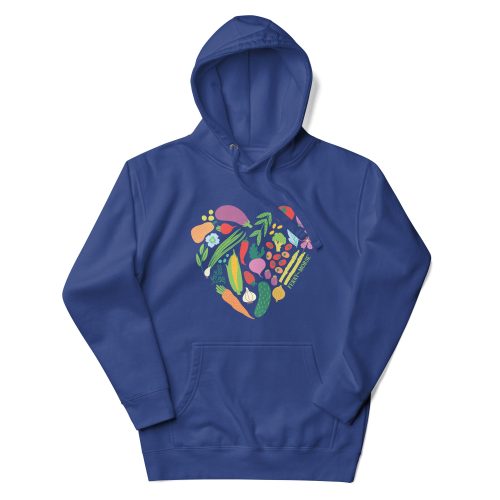 garden heart unisex premium hoodie team royal front