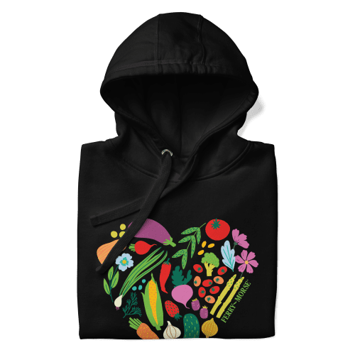 gardenheart unisex premium hoodie black front folded