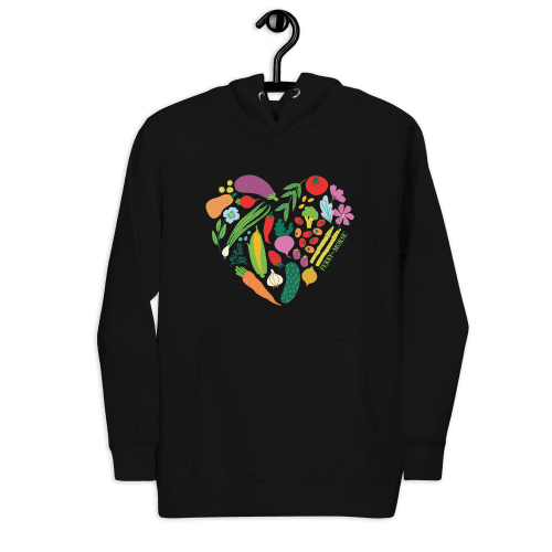 gardenheart unisex premium hoodie black front hanger