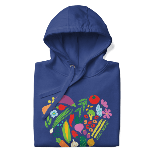 gardenheart unisex premium hoodie team royal front folded