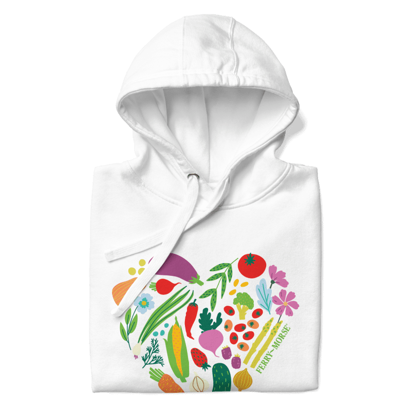 gardenheart unisex premium hoodie white front folded