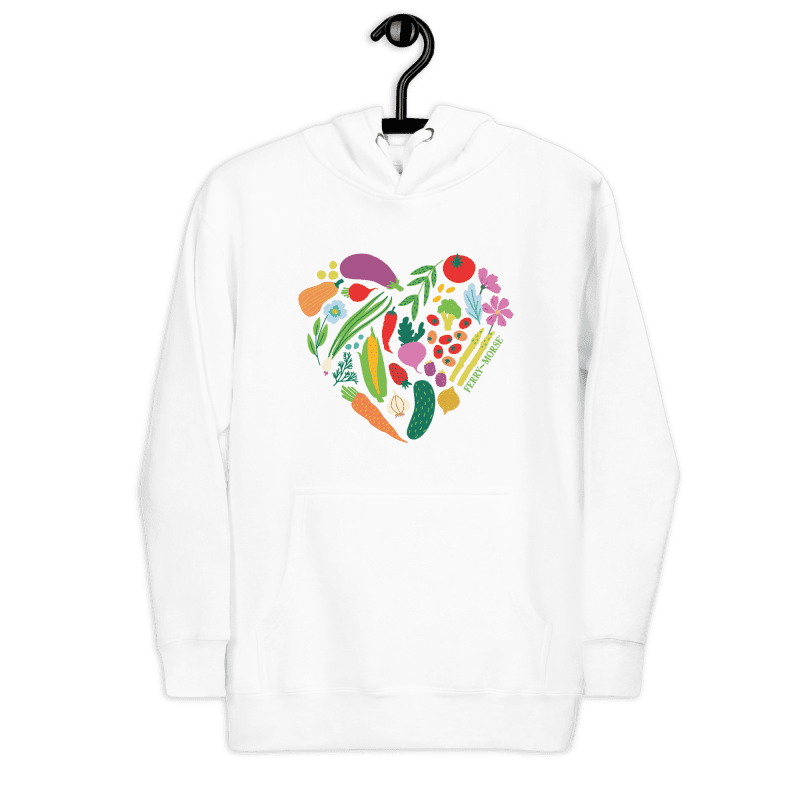 gardenheart unisex premium hoodie white front hanger