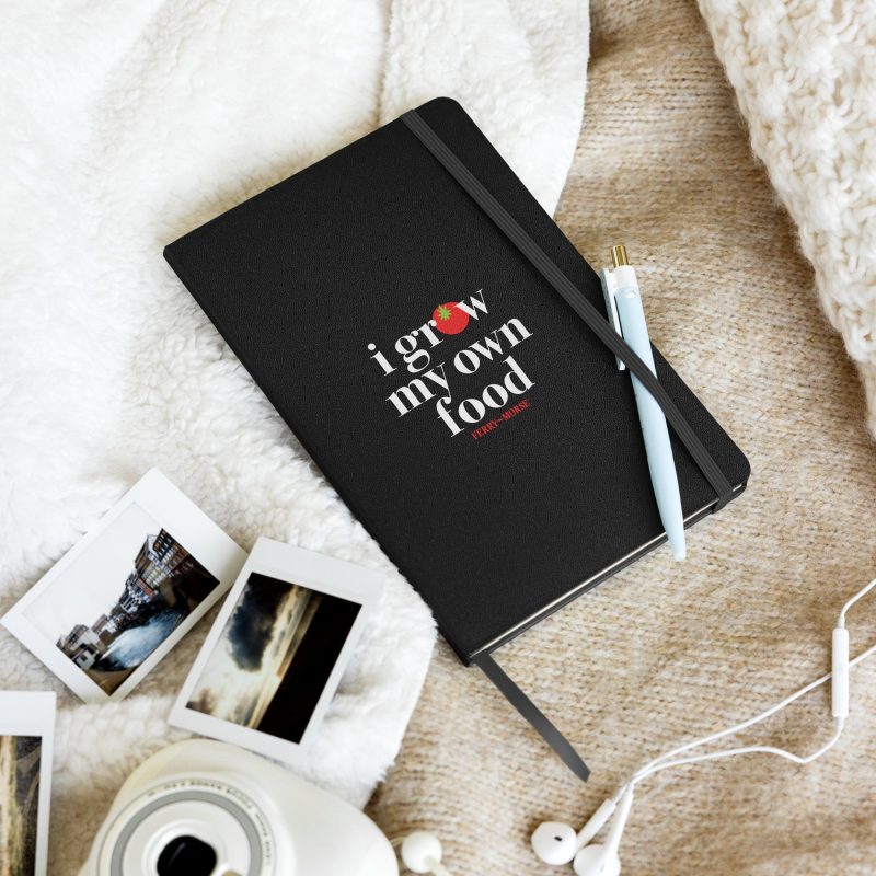 i grow my own food hardcover bound notebook black front 3