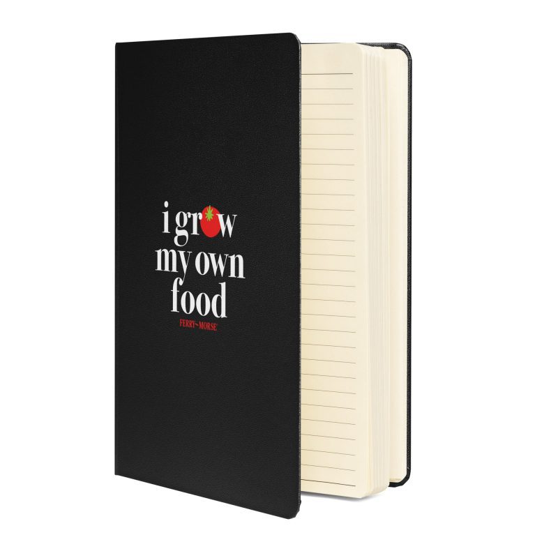 i grow my own food hardcover bound notebook black opened