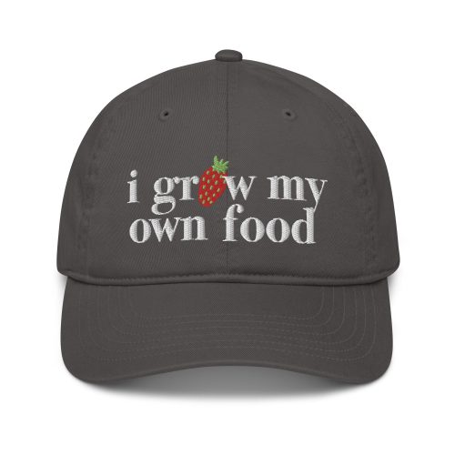 i grow my own food organic baseball cap charcoal front