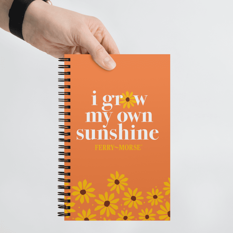 i grow my own sunshine spiral notebook white front 2