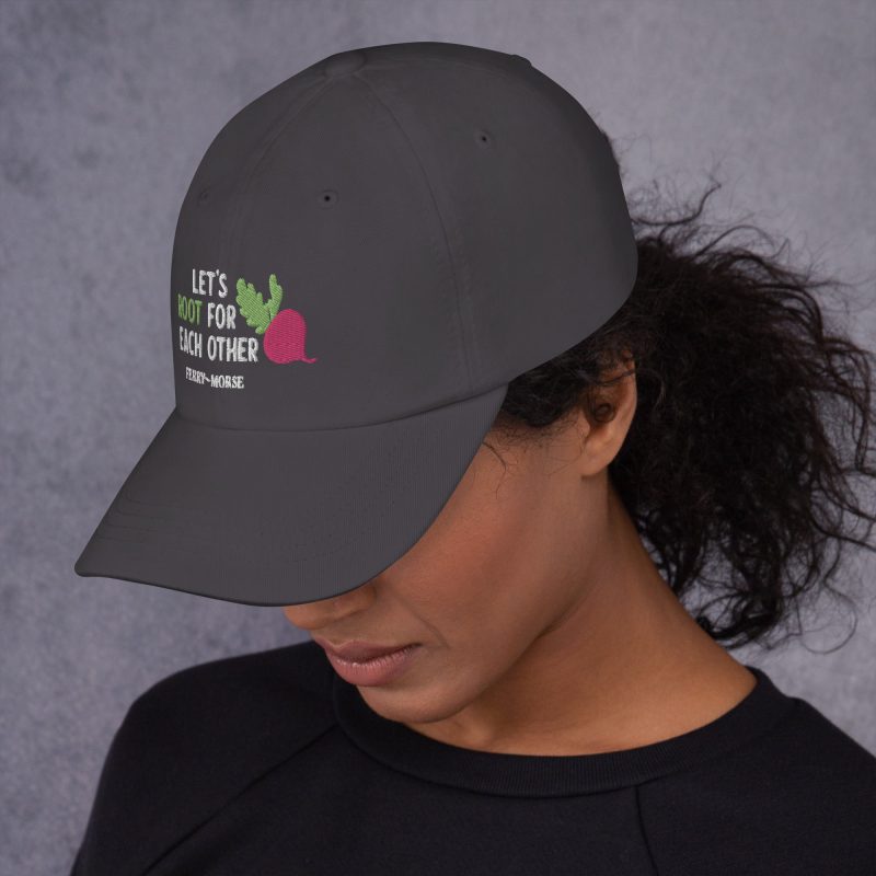 lets root for each other classic dad hat dark grey left side