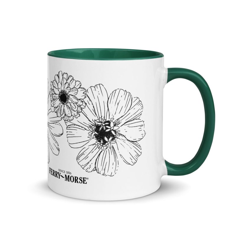 my morning buzz white ceramic mug with color inside dark green 11 oz right 67001b7376aee