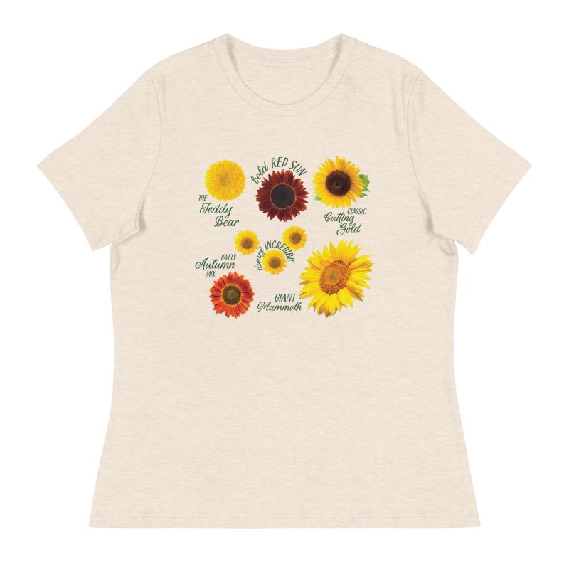 sunflowers womens relaxed t shirt heather prism natural front