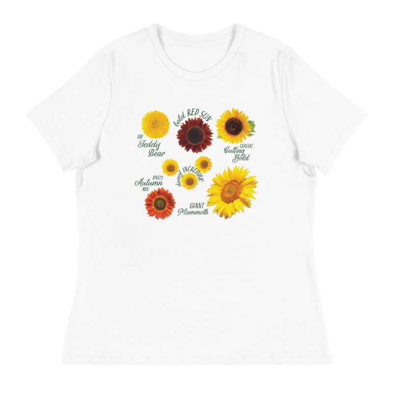 sunflowers womens relaxed t shirt white front