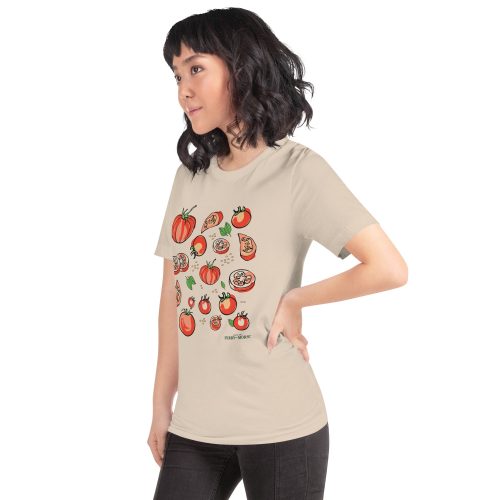 tomato lover unisex staple t shirt soft cream left front on model