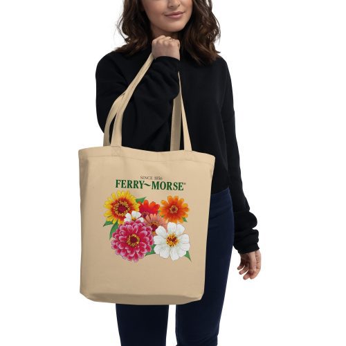 zinnia lover eco tote bag oyster front